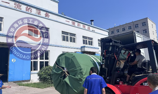 青島華海環(huán)保美國橡膠壩項目發(fā)貨